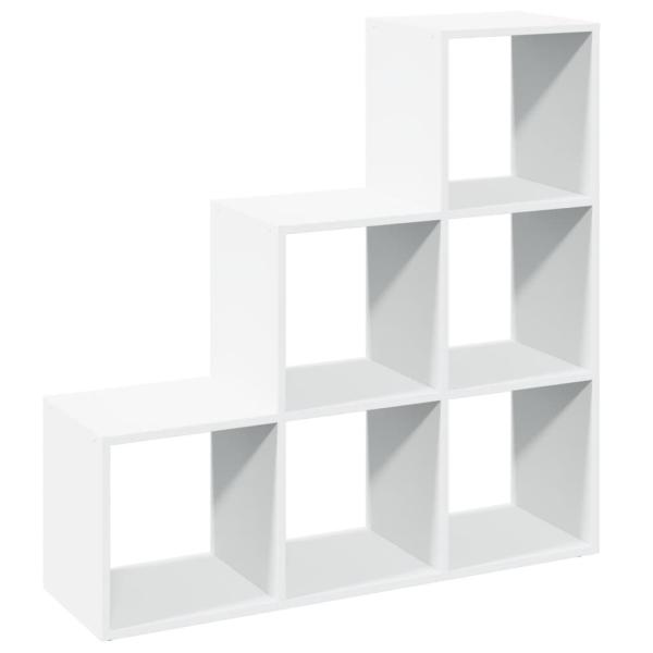 Raumteiler-Bücherregal 3 Etagen Weiß 99x29x99 cm Holzwerkstoff