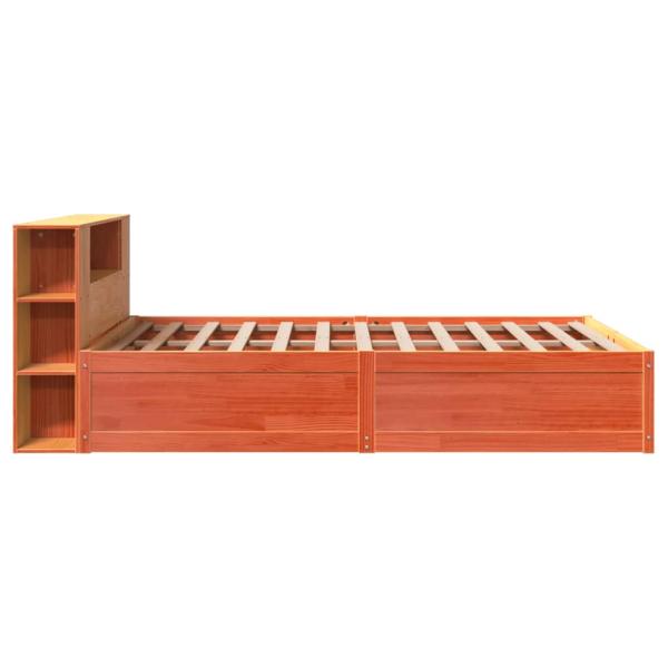 Massivholzbett ohne Matratze Wachsbraun 150x200 cm Kiefernholz