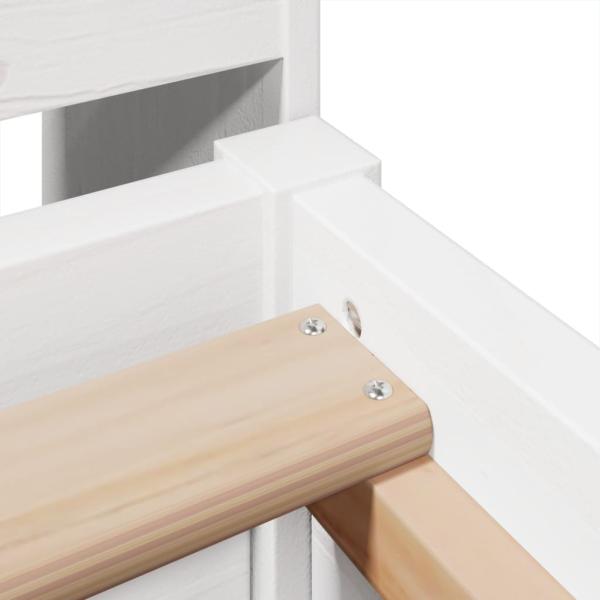 Massivholzbett ohne Matratze Weiß 75x190 cm Kiefernholz