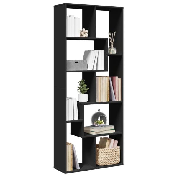 ARDEBO.de - Raumteiler-Bücherregal Schwarz 67x25x161,5 cm Holzwerkstoff