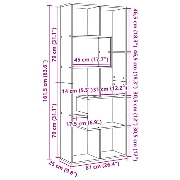 Raumteiler-Bücherregal Schwarz 67x25x161,5 cm Holzwerkstoff