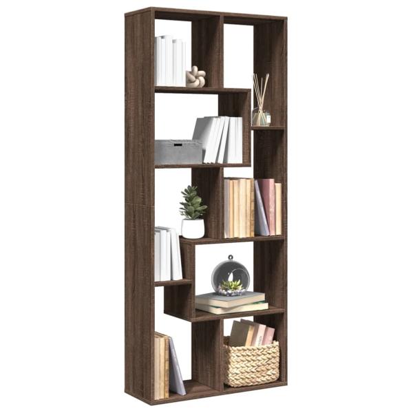 ARDEBO.de - Raumteiler-Bücherregal Braun Eichen-Optik 67x25x161,5 cm