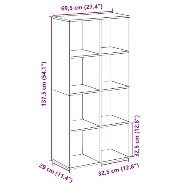 Raumteiler-Bücherregal Artisan-Eiche 69,5x29x137,5 cm