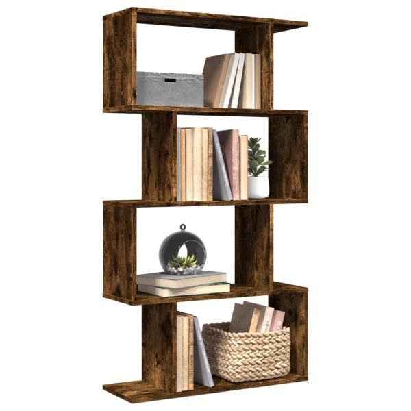 ARDEBO.de - Raumteiler-Bücherregal 4 Böden Räuchereiche 70x24x129 cm