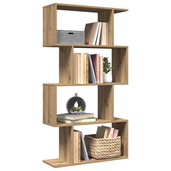 ARDEBO.de - Raumteiler-Bücherregal 4 Böden Artisan-Eiche 70x24x129 cm