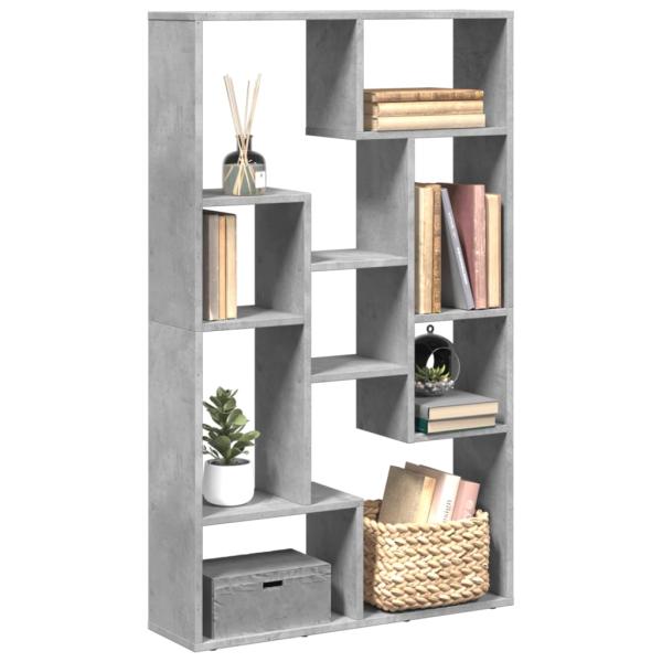 ARDEBO.de - Bücherregal Betongrau 72x20x120 cm Holzwerkstoff
