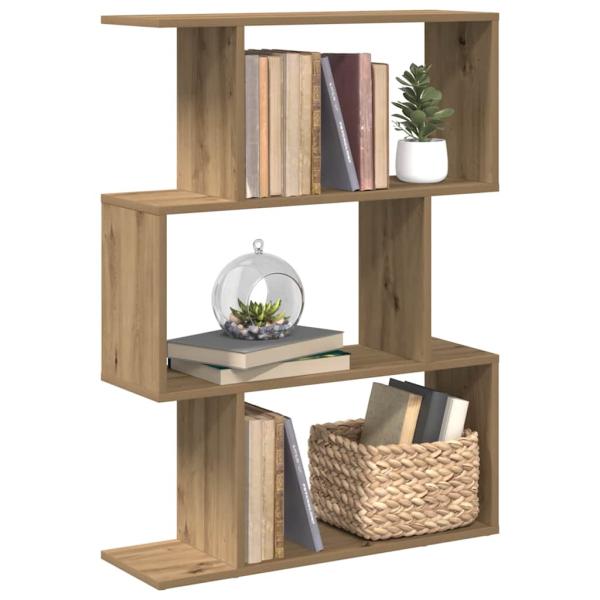 ARDEBO.de - Raumteiler-Bücherregal 3 Fächer Artisan-Eiche 70x24x97 cm