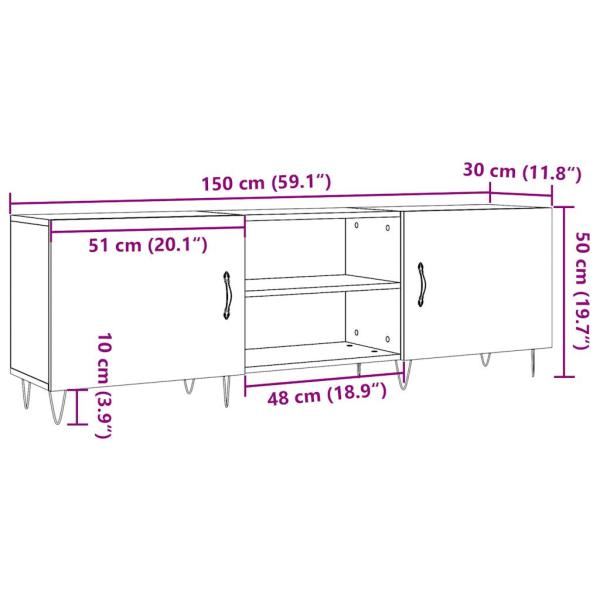TV-Schrank Artisan-Eiche 150x30x50 cm Holzwerkstoff