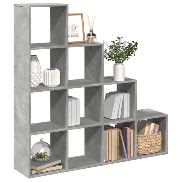 ARDEBO.de - Raumteiler-Bücherregal 4 Stufen Betongrau 131,5x29x131,5 cm