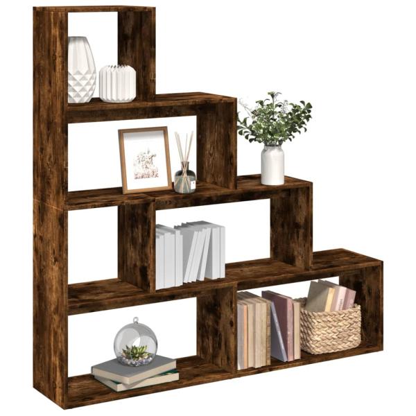 ARDEBO.de - Raumteiler-Bücherregal 4 Stufen Räuchereiche 143,5x29x143,5 cm