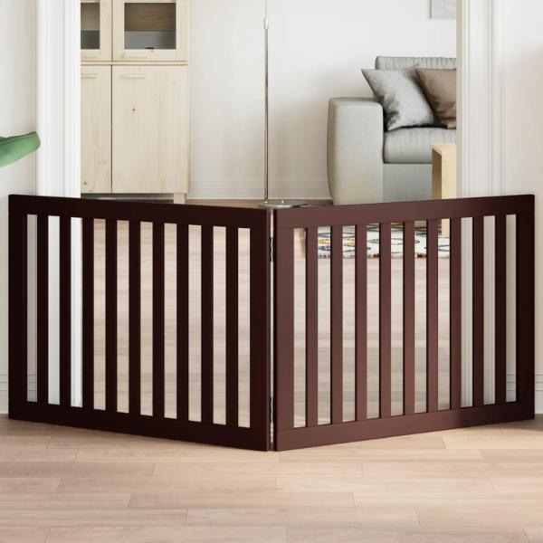 ARDEBO.de - 2-tlg. Hundetor Faltbar Braun 160 cm Pappelholz