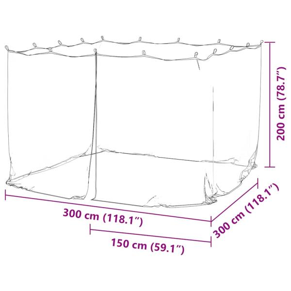 Moskitonetz Indoor Outdoor 156 Mesh Weiß 300x300x200 cm