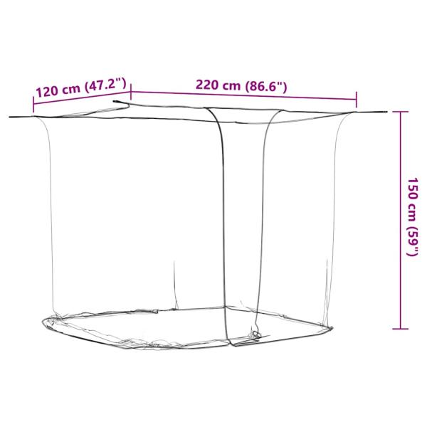 ARDEBO.de - Moskitonetz zum Aufhängen 156 Mesh Weiß 220x120x150 cm