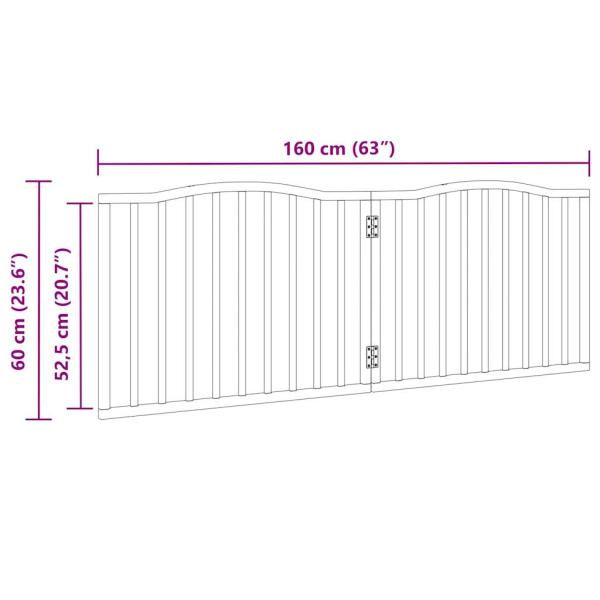 2-tlg. Hundetor Faltbar Schwarz 160 cm Pappelholz
