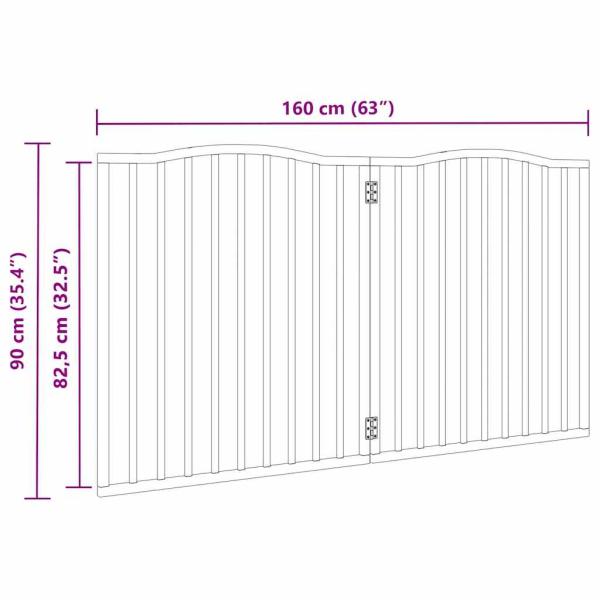 2-tlg. Hundetor Faltbar Schwarz 160 cm Pappelholz