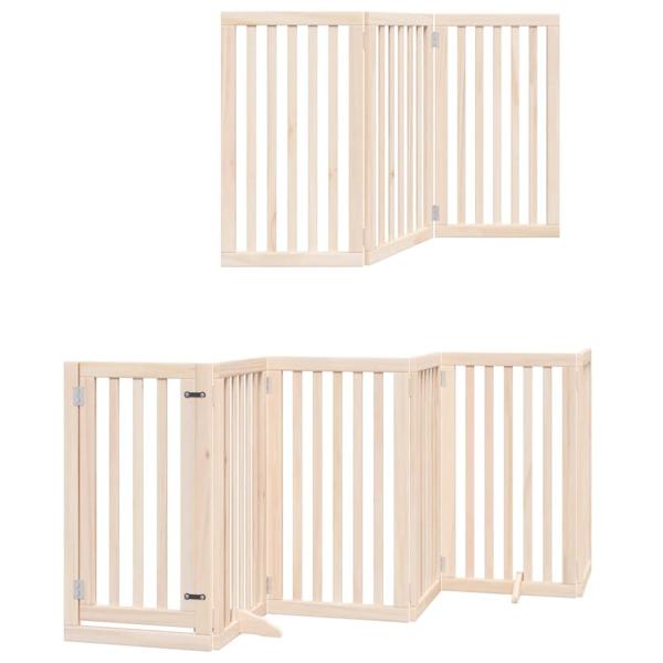 ARDEBO.de - 12-tlg. Hundetor mit Tür Faltbar 600 cm Pappelholz