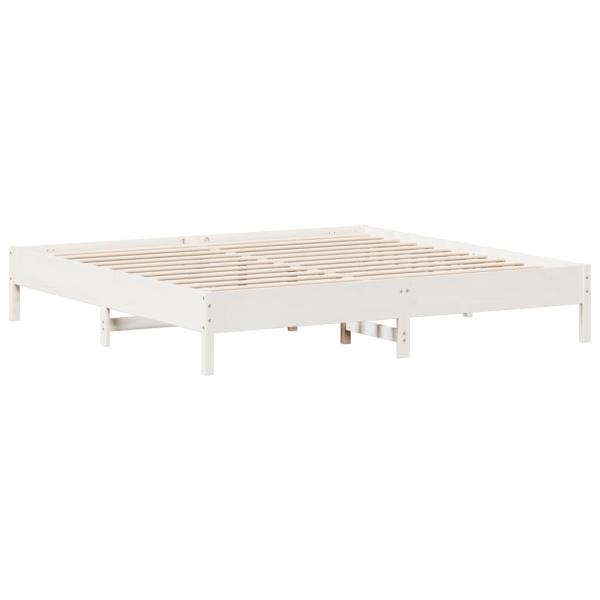 Massivholzbett ohne Matratze Weiß 160x200 Kiefernholz