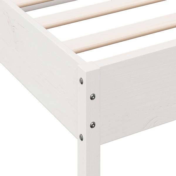 Massivholzbett ohne Matratze Weiß 160x200 Kiefernholz