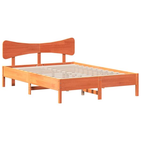 Massivholzbett ohne Matratze Wachsbraun 120x190 cm Kiefernholz