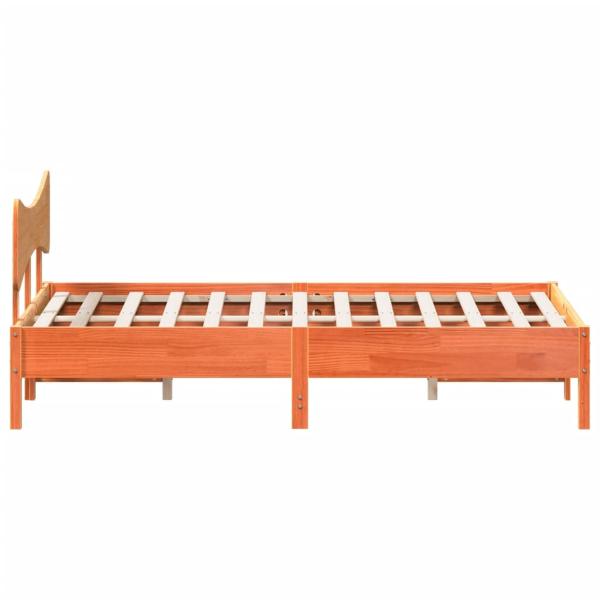 Massivholzbett ohne Matratze Wachsbraun 120x190 cm Kiefernholz