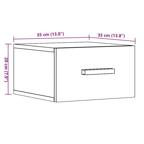 Wand-Nachttisch Altholz-Optik 35x35x20 cm