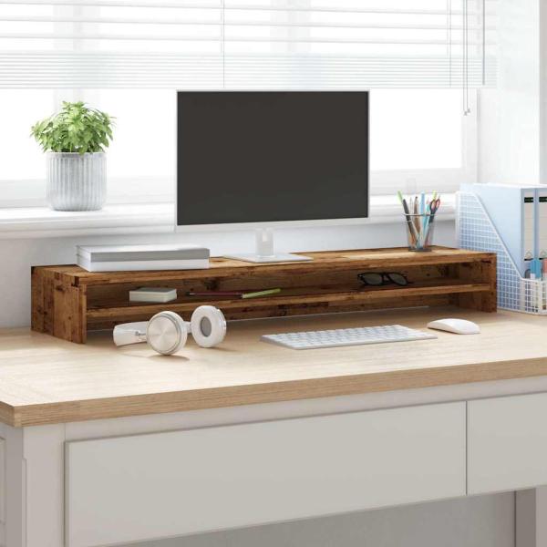 Monitorständer Altholz-Optik 100x24x13 cm Holzwerkstoff