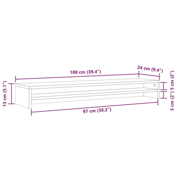 Monitorständer Altholz-Optik 100x24x13 cm Holzwerkstoff