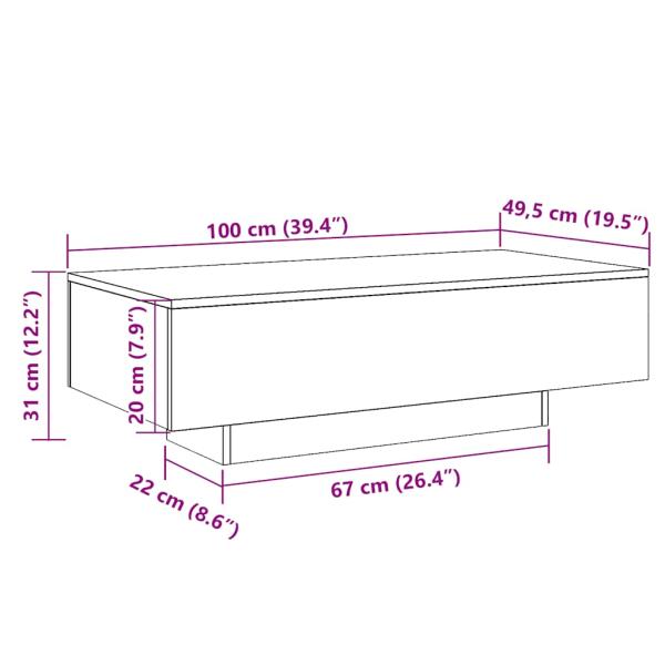 Couchtisch Altholz-Optik 100x49,5x31 cm Holzwerkstoff
