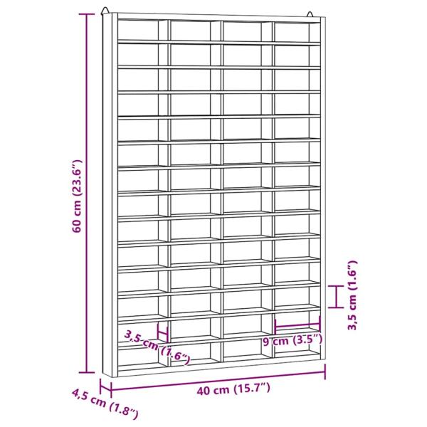 Wandvitrine mit 56 Fächern 40x4,5x60 cm