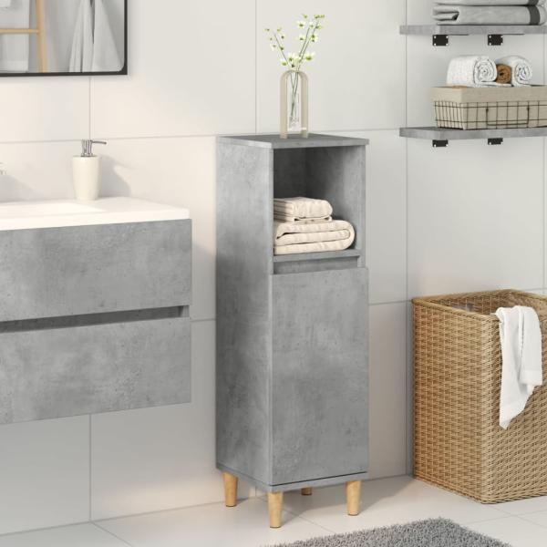 ARDEBO.de - Badschrank Betongrau 30x30x100 cm Holzwerkstoff