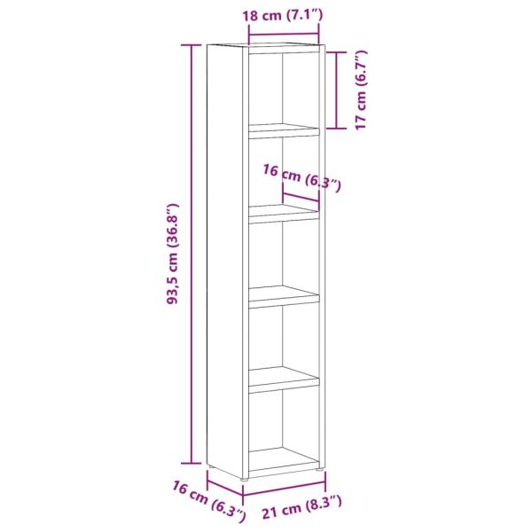 CD-Regale 2 Stk. Artisan-Eiche 21x16x93,5 cm Holzwerkstoff