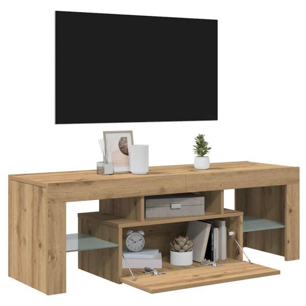 TV-Schrank mit LED Artisan-Eiche 120x36,5x40 cm Holzwerkstoff