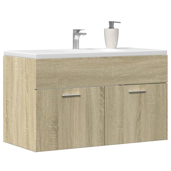 ARDEBO.de - Waschbeckenunterschrank Sonoma-Eiche 90x38,5x46 Holzwerkstoff