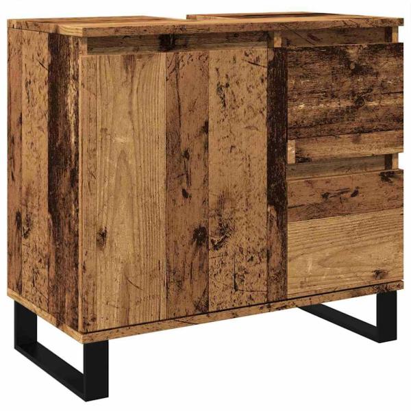 Waschbeckenunterschrank Altholz-Optik 65x33x60 cm Holzwerkstoff