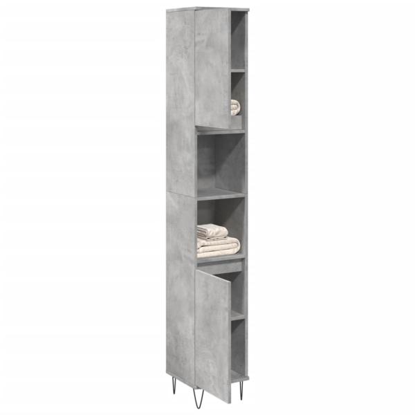 ARDEBO.de - Badschrank Betongrau 30x30x190 cm Holzwerkstoff
