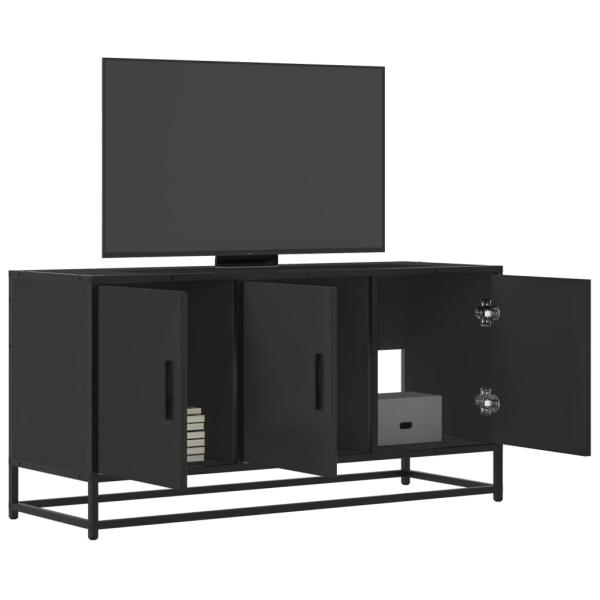 ARDEBO.de - TV-Schrank Schwarz 100x35x50 cm Holzwerkstoff und Metall