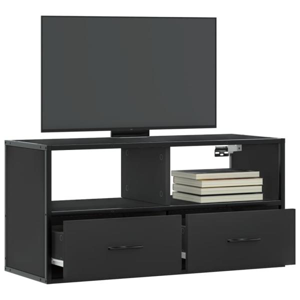 ARDEBO.de - TV-Schrank Schwarz 80x31x39,5 cm Holzwerkstoff und Metall