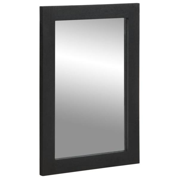 ARDEBO.de - Badspiegel Schwarz 50x70x2,5 cm Holzwerkstoff und Messing