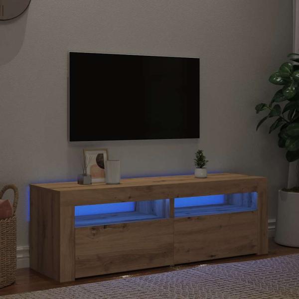 ARDEBO.de - TV-Schrank mit LED Artisan-Eiche 120x35x40 cm Holzwerkstoff