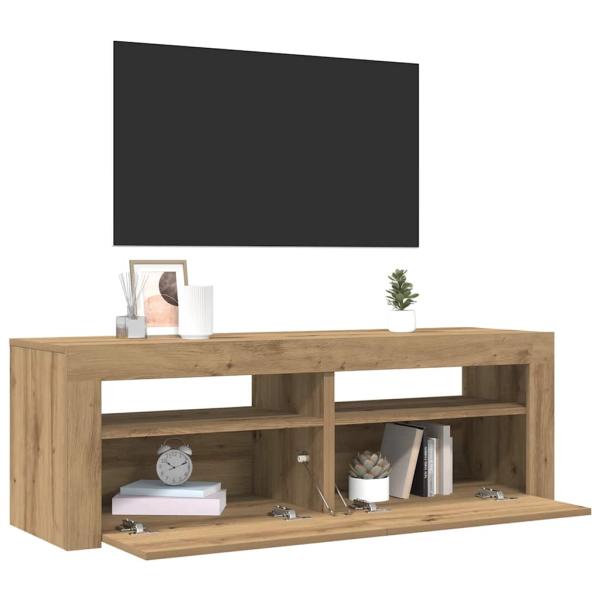 TV-Schrank mit LED Artisan-Eiche 120x35x40 cm Holzwerkstoff