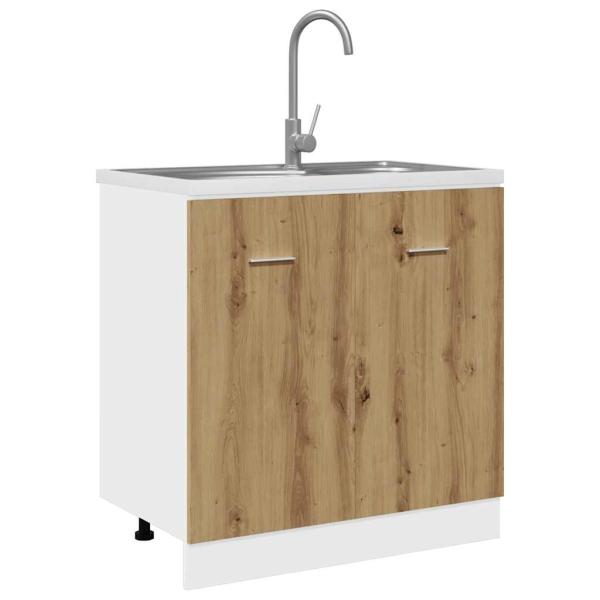 ARDEBO.de - Spülenunterschrank Artisan-Eiche 80x46x81,5 cm Holzwerkstoff