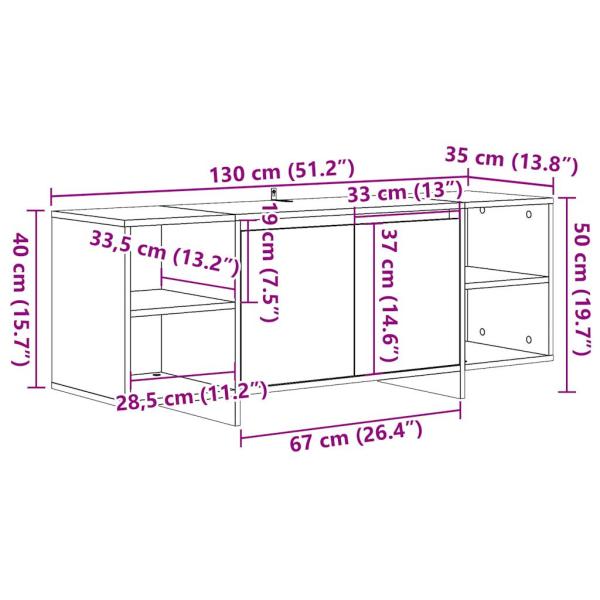 TV-Schrank Artisan-Eiche 130x35x50 cm Holzwerkstoff