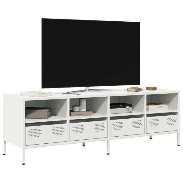 ARDEBO.de - TV-Schrank Weiß 135x39x43,5 cm Kaltgewalzter Stahl
