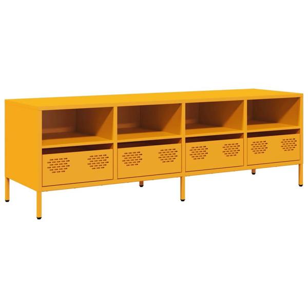 ARDEBO.de - TV-Schrank Senfgelb 135x39x43,5 cm Kaltgewalzter Stahl