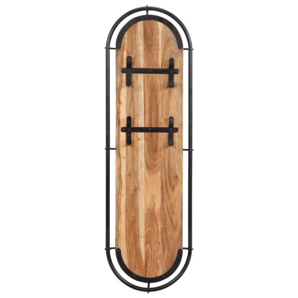 Wandgarderoben mit 4 Haken 2 Stk. Massivholz Akazie