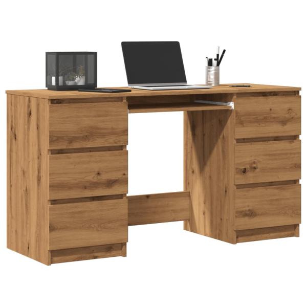 ARDEBO.de - Schreibtisch Artisan-Eiche 140x50x77 cm Holzwerkstoff