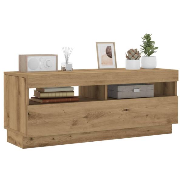 ARDEBO.de - TV-Schrank mit LED-Leuchten Artisan-Eiche 100x35x40 cm