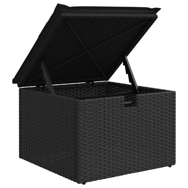 ARDEBO.de - 9-tlg. Garten-Sofagarnitur mit Kissen Schwarz Poly Rattan