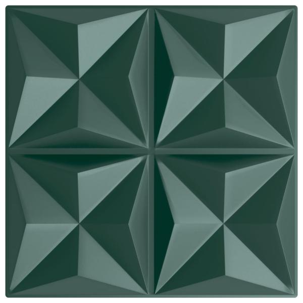 Wandpaneele 48 Stk. Grün 50x50 cm XPS 12 m² Origami