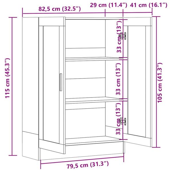 Bücherschrank Artisan-Eiche 82,5x30,5x115 cm Holzwerkstoff